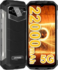 DOOGEE VMAX 5G 20/256GB, črn pametni robustni telefon Android 12, 22000mAh