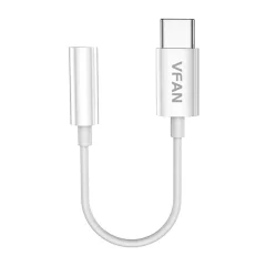 Kabel VFAN L08 USB-C z mini jack 3,5 mm AUX, 10 cm (bel)