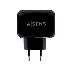 Aisens Cargador USB 17W 5V 3.4A 2XUSB CON CONTROL AI NEGRO