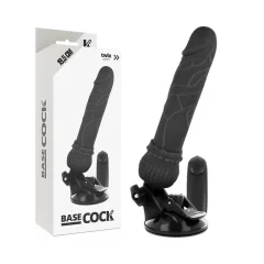 BASECOCK - REALISTIČNI VIBRATOR NA DALJINSKO UPRAVLJANJE BASECOCK ČRN 19,5 CM ČRN VEL. 1