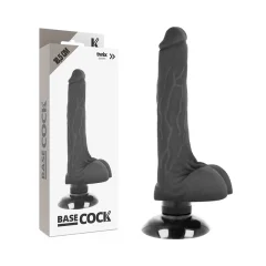 BASECOCK - REALISTIČNI VIBRATOR 2-1 ČRN 18,5 CM ČRNI TALLA 1