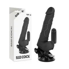 BASECOCK - REALISTIČNI VIBRATOR NA DALJINSKO UPRAVLJANJE ČRN 18,5 CM ČRNI TALLA 1