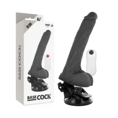 BASECOCK - REALISTIČNI VIBRATOR NA DALJINSKO UPRAVLJANJE ČRN 19 CM NEGRO TALLA 1