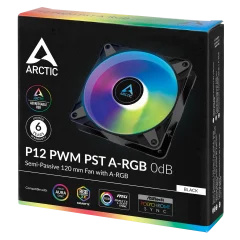 ARCTIC P12 PWM PST A-RGB 120mm 4-pin ventilator, črn