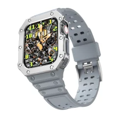 Pašček za Apple Watch - 42/44/45 mm Grey+Silver