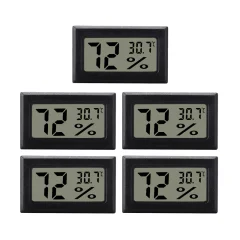 Mini digitalni higrometer/termometer 5 paketov Black