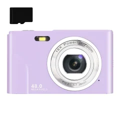 Digitalni fotoaparat 48 MP, 1080p FHD, 16x zoom, 32 GB pomnilniška kartica Purple