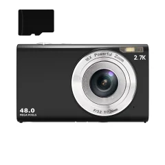 Digitalni fotoaparat 48MP 2.7K FHD 16X digitalni zoom, spletna kamera, samodejno ostrenje Black