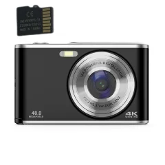 Digitalni fotoaparat 4K 48MP spletna kamera s 16x povečavo in pomnilniško kartico 32 GB Black