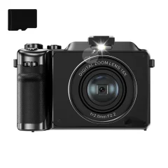 Digitalni fotoaparat 4K/48MP/18X digitalni zoom/samodejno ostrenje/dvojni fotoaparat 32GB pomnilniška kartica Black