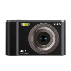 Digitalni fotoaparat 2.7K 48MP 1080P, 16x zoom, anti-shake, prepoznavanje obraza Black