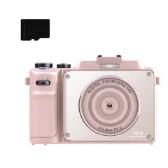 Digitalni fotoaparat 4K/48MP/18X digitalni zoom/samodejno ostrenje/dvojni fotoaparat 32GB pomnilniška kartica Pink