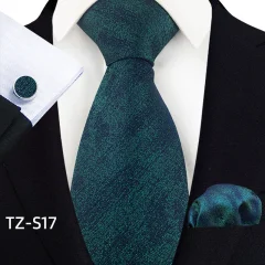 Klasični moški svileni kvadratni zapestni gumbi s kravato, 1 komplet MultiColor
