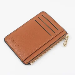 Minimalistična denarnica Tanka denarnica z denarnico z zadrgo za kreditno kartico Brown