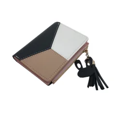 Zip Wallet Fringe Purse Rabbit Zipper Tassel Wallet Black