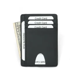 Etui za kreditne kartice z RFID zaščito iz pravega usnja Black