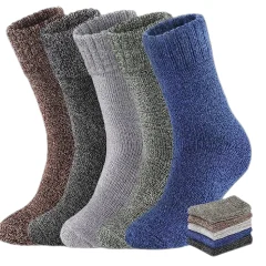 5 parov debelih toplih zimskih nogavic za moške Multicolor1 M
