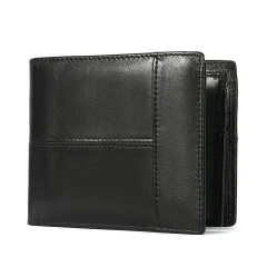 Moška denarnica iz pravega usnja z blokiranjem RFID Black