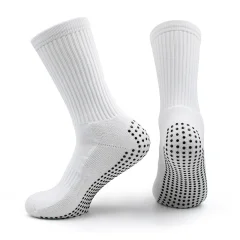 Športne nogavice do sredine meč, ki oddajajo protizdrsne nogavice White