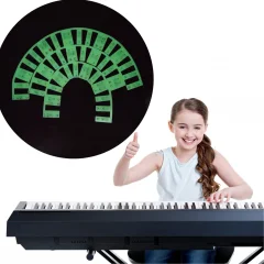 Snemljiva svetleča klavirska klaviatura notna nalepka 88 tipka White