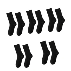 5 parov volnenih nogavic z dvojno iglo Black