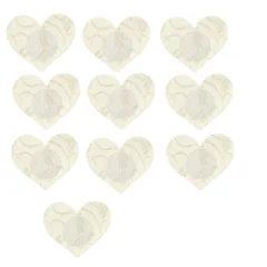 10 parov čipkastih bradavic v obliki srca White