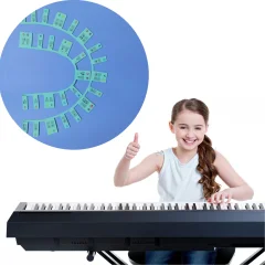 Snemljiva svetleča klavirska tipkovnica z notno oznako 61 tipk White