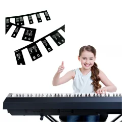 Snemljiva klavirska klaviatura notna nalepka 88 tipka Black