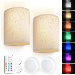 Stenske svetilke Stenske svetilke 3 barve z možnostjo zatemnitve z daljinskim upravljalnikom 2 paketa