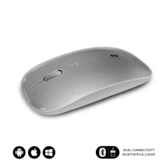 RATON subblim Dual Flat Mouse Silver Refargeble