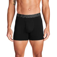 UA Performance Cotton 6in Boxerjock 3 Pack, Black/Steel - M