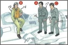 US Navy Mechanics (2 fig.) And Pilot WW II