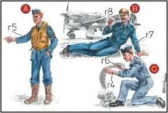 RAF Mechanics (2 fig.) And Pilot WW II