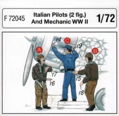 Italian Pilots (2 fig.) And Mechanic WW II