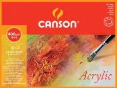 Blok Canson Acrylic 24x32 cm 400 g, 10 listni; fina struktura