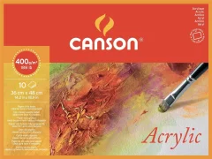 Blok Canson Acrylic 36x48 cm 400 g, 10 listni; fina struktura