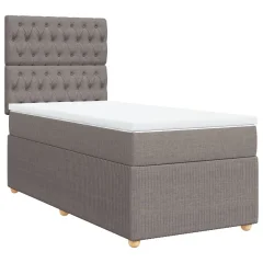 vidaXL Box spring postelja z vzmetnico taupe 90x190 cm blago