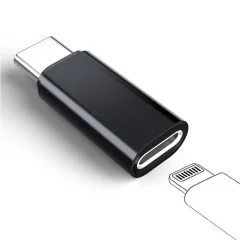 Adapter Lightning (ženski) na USB-C (moški), združljiv z iPhone 15 Black