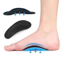 Vložki za podporo loku za ploska stopala - črni (za odrasle, lepljiva hrbtna stran)