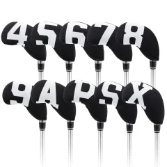 10 paketov neoprenskih ščitnikov za glavo palice za golf 4-9 PSAX Black