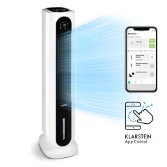 Klarstein Polar Tower Smart ventilator hladilnik zraka, Bela