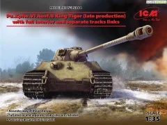 Pz.Kpfw. VI Ausf.B King Tiger (pozna proizvodnja) s celo podrobno notranjostjo in posamezimi elementi gosenic