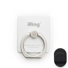 iRing White - 3v1 ročno varovalo, stojalo in avto nosilec za telefone in tablice bel