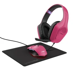 TRUSTGXT 790P slušalke + miška + podloga (roza) gaming set