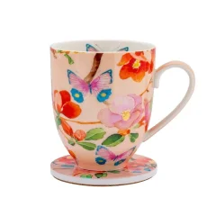 Lonček s podstavkom mug Posey 400ml / Japonica Joy / porcelan, pluta