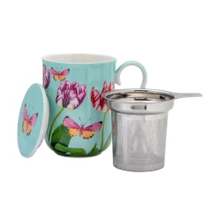 Skodelica s cedilom - tisana Posey 340ml / Tulip Love / porcelan, inox