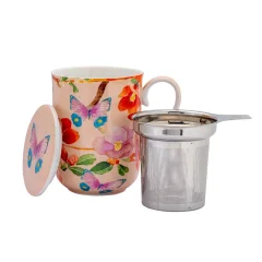 Skodelica s cedilom - tisana Posey 340ml / Japonica Joy / porcelan, inox