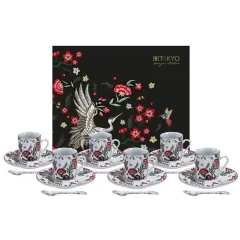 Set skodelic za črno kavo, espresso Mythical žerjav 60ml / porcelan