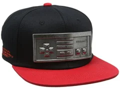 Meroncourt Bio-SB097564NTN Nintendo originalni NES regulator reliefni kovinski ploščo Snapback Black/Red Baseball Cap, ena velikost