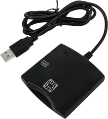 CP ID1 2v1 USB 2.0 ID čitalec kartic z režo za SIM kartico 80cm kabel (6.5x6cm) črn